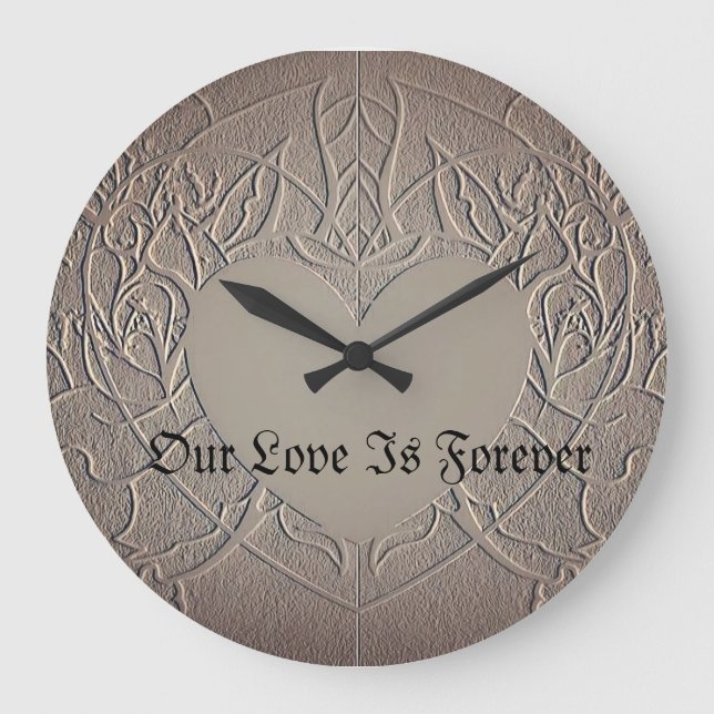 Hochzeit und ewige Liebeszeit Große Wanduhr (Vorderseite)