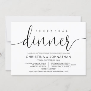 Hochzeit und Probe, moderne Kalligraphie Einladung