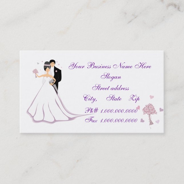 Hochzeit und Tux Visitenkarte (Vorderseite)