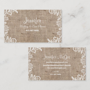 Hochzeit- und Veranstaltungsplaner/Burlap & Lace Visitenkarte