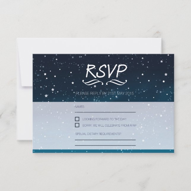 Hochzeit unter dem Sternenhimmel UAWG RSVP Karte (Vorderseite)