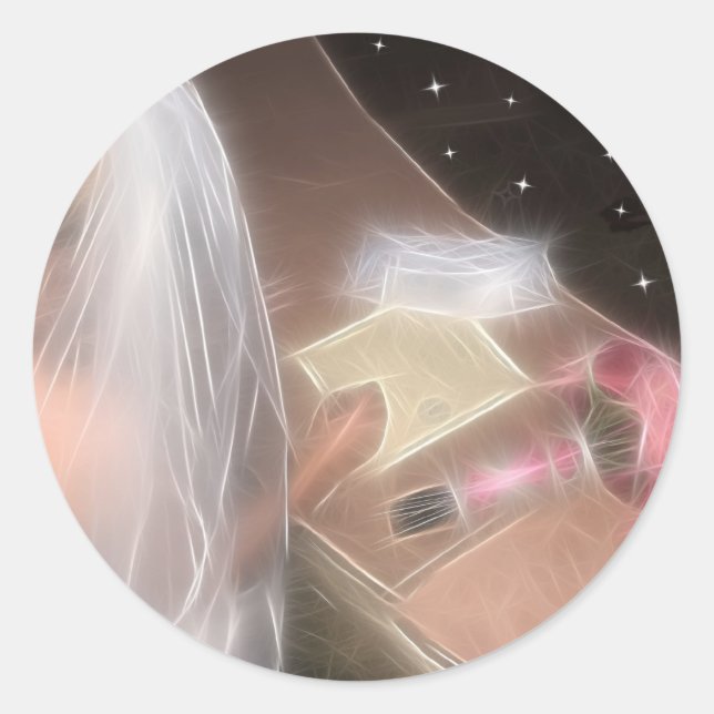 Hochzeit unter den Sternen Runder Aufkleber (Vorderseite)