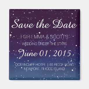 Hochzeit unter den Sternen Save the Date LILA Magnet