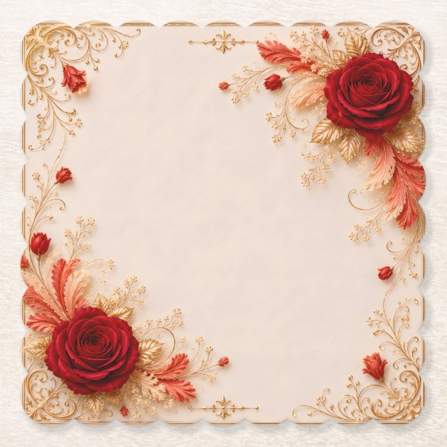Hochzeit Untersetzer | Romantischer Luxus Braut-Ti (Vorderseite)