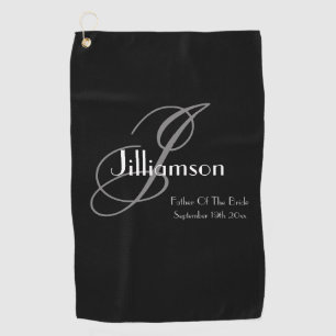Hochzeit Vater der Braut Geschenk Moderne Monogram Golfhandtuch