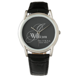 Hochzeit Vater der Braut Geschenk Monogramm Sport Armbanduhr