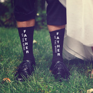 Hochzeit Vater der Braut Personalisiert Schwarz Socken