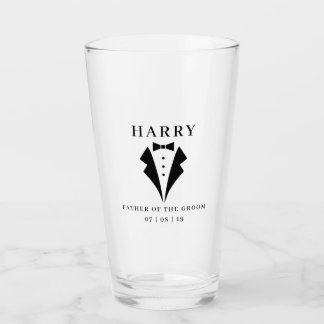 Hochzeit VATER DER GROOM Tuxedo Pint Glas
