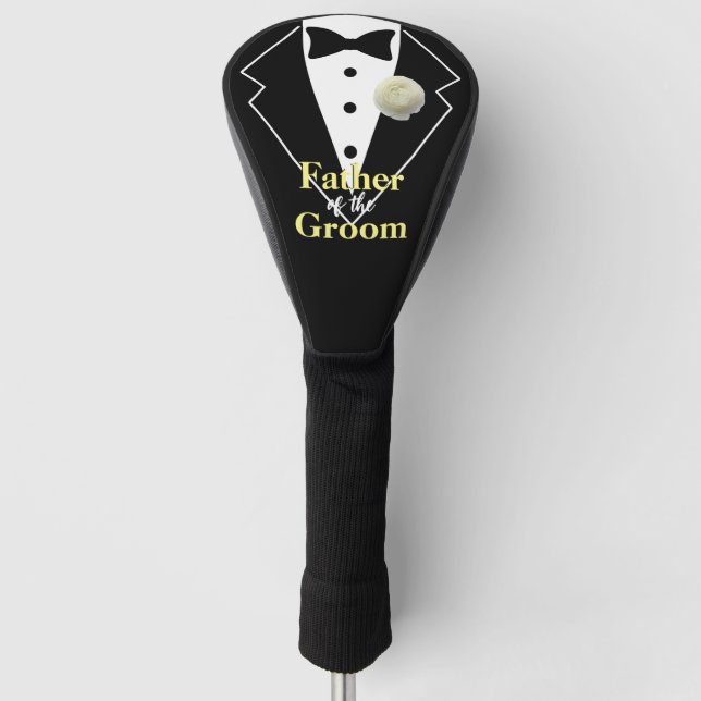 Hochzeit Vater des Groom Tuxedo Personalisiert Golf Headcover (Vorderseite)