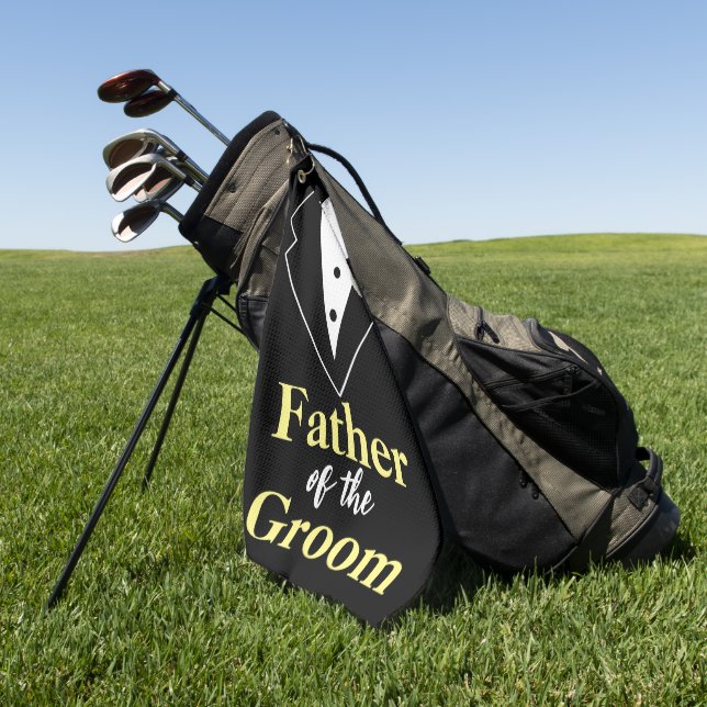 Hochzeit Vater des Groom Tuxedo Personalisiert Golfhandtuch (Gras)