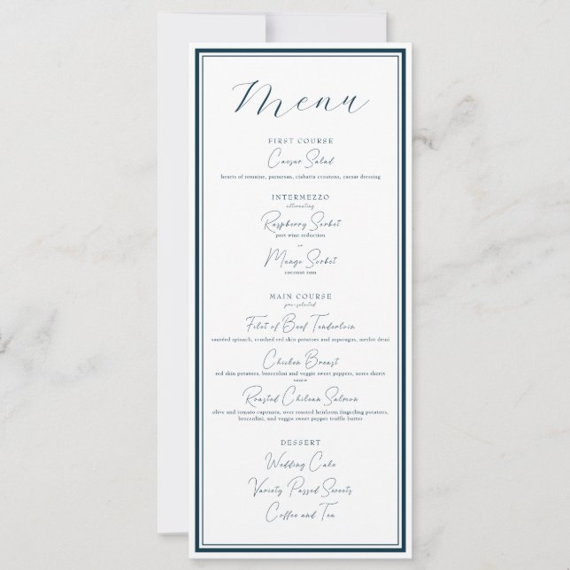 Hochzeit/Veranstaltungsklasse und moderne Speiseka Einladung (Vorderseite)