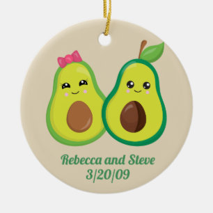 Hochzeit Verheiratetes Paar Avocado Süß Jahrestag Keramik Ornament