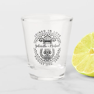 Hochzeit Verheiratetes Paar Namen   Elegante Verzi Schnapsglas