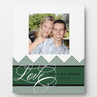 Hochzeit Verlobt Chic Zickzack Moderne Personalisi Fotoplatte