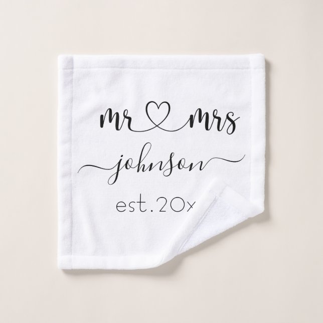 Hochzeit Verlobung Herz Frau Personalisierte Bezei Waschlappen (Waschlappen)