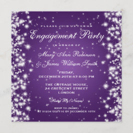 Hochzeit Verlobung Winter Sparkle Lila Einladung