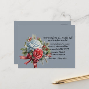 Hochzeit verschoben Winter Save-the-Date Ankündigungspostkarte