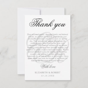 Hochzeit Vielen Dank, Couple Monogram Elegant Scri Dankeskarte
