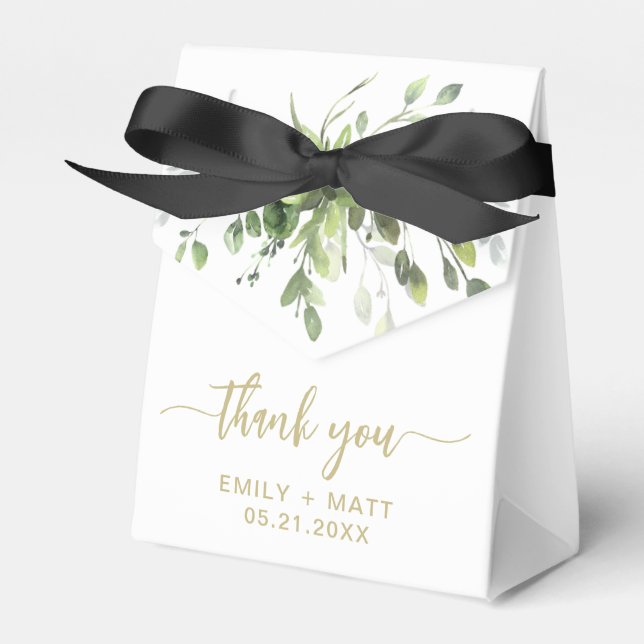 Hochzeit Vielen Dank Elegant Eucalyptus Gefallen B Geschenkschachtel (Vorderseite)