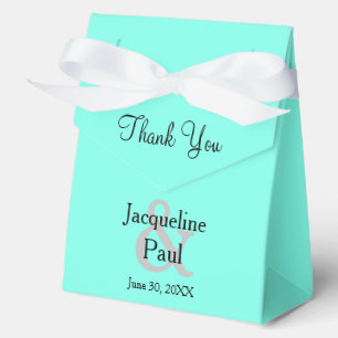 Hochzeit Vielen Dank für Türkis Blauer Name Geschenkschachtel