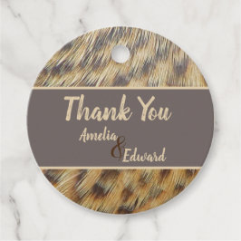 Hochzeit Vielen Dank Gold Brown Animal Feathers Gu Geschenkanhänger