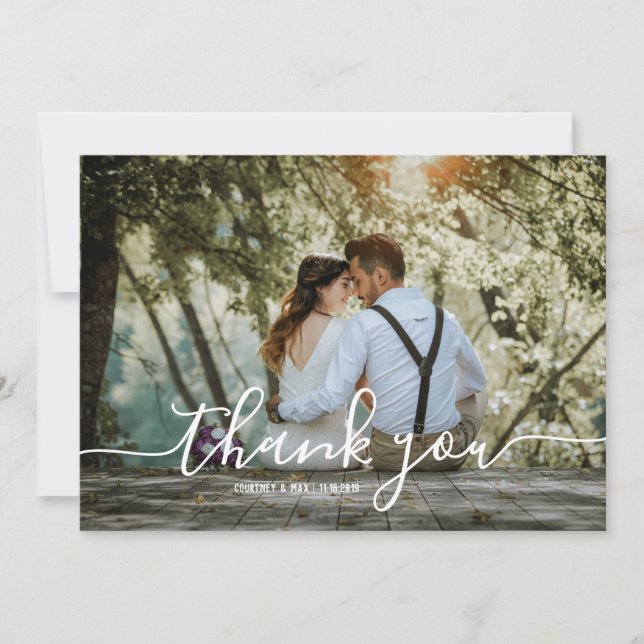 Hochzeit Vielen Dank Postkarte und Umschlag (Vorderseite)