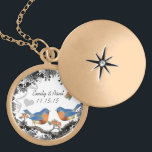 Hochzeit Vintager Bluebirds Jubiläumsnekklace Medaillon<br><div class="desc">Keepake Necklaces wählen Sie entweder Silber Platin oder Sterling Silver</div>