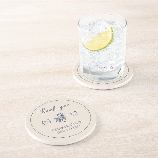 Hochzeit Vintager Blumen Getränkeuntersetzer (Seite)