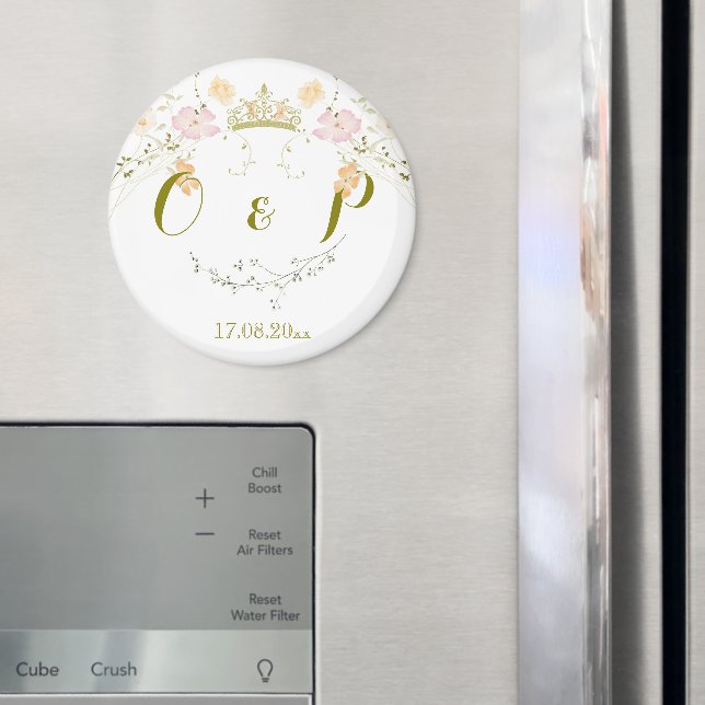 Hochzeit Vintager Blumenklassiker Magnet (In Situ (Kühlschrank))