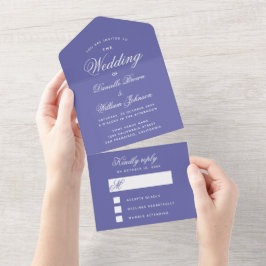 Hochzeit Violet Elegante Kalligraphie UAWG All In One Einladung