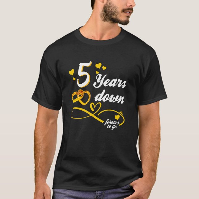 Hochzeit von 5 Jahren für immer, um unendlich Lieb T-Shirt (Vorderseite)
