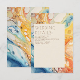 Hochzeit von abstrakten Meereswellen und Sandstein Begleitkarte