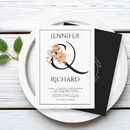Hochzeit von Ampersand und Pfirsichbäumen QR Einladung