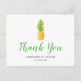 Hochzeit von Ananas Watercolor Vielen Dank Postkarte