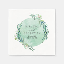 Hochzeit von Aqua-Monogramm Serviette