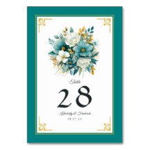 Hochzeit von aquamarinen und Goldfloralen