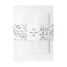 Hochzeit von Aquarellblättern Einladungsbanderole