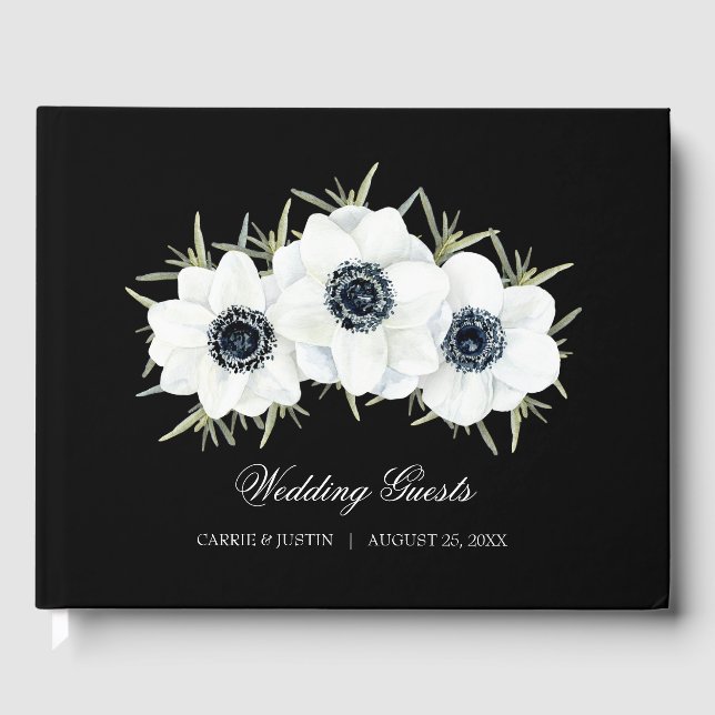 Hochzeit von Aquarellblumen Gästebuch (Vorderseite)