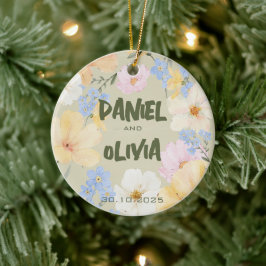 Hochzeit von Aquarellblumen Keramik Ornament
