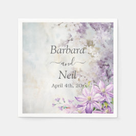 Hochzeit von Aquarellblumen Serviette