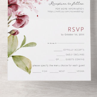 Hochzeit von Aquarellfarben All In One Einladung
