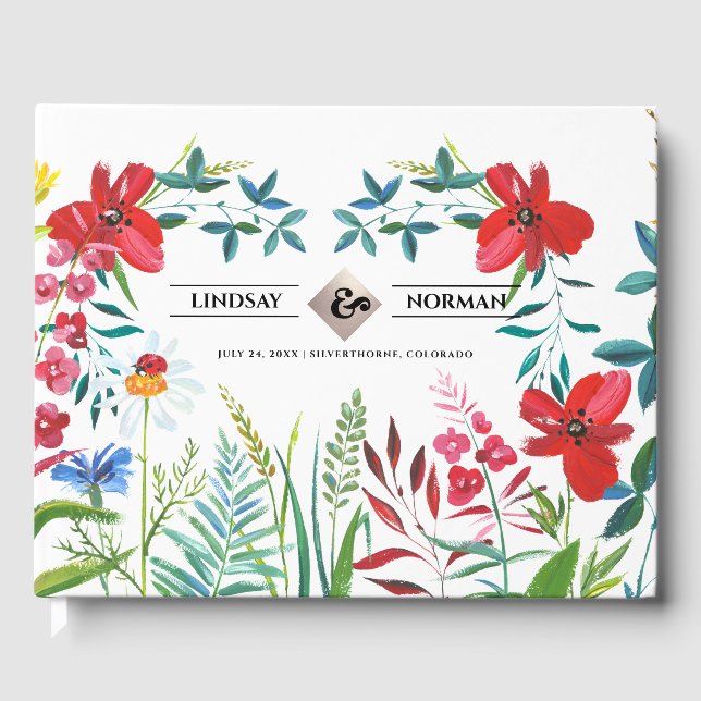 Hochzeit von Aquarellfarben Gästebuch (Vorderseite)