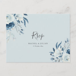 Hochzeit von Aquarellfarben mit blühenden Blumen R Postkarte