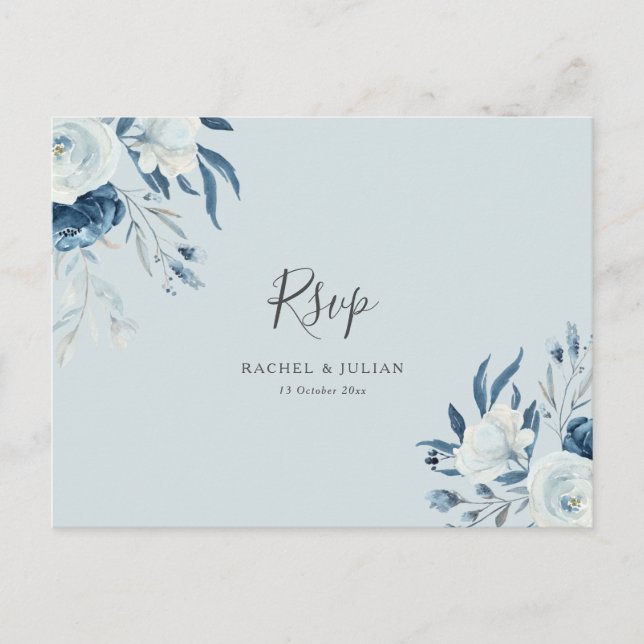 Hochzeit von Aquarellfarben mit blühenden Blumen R Postkarte (Vorderseite)