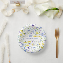 Hochzeit von Aquarellfarben Pappteller
