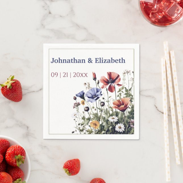 Hochzeit von Aquarellfarben Serviette (Beispiel)