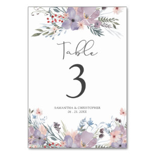 Hochzeit von Aquarellfarben Tischnummer