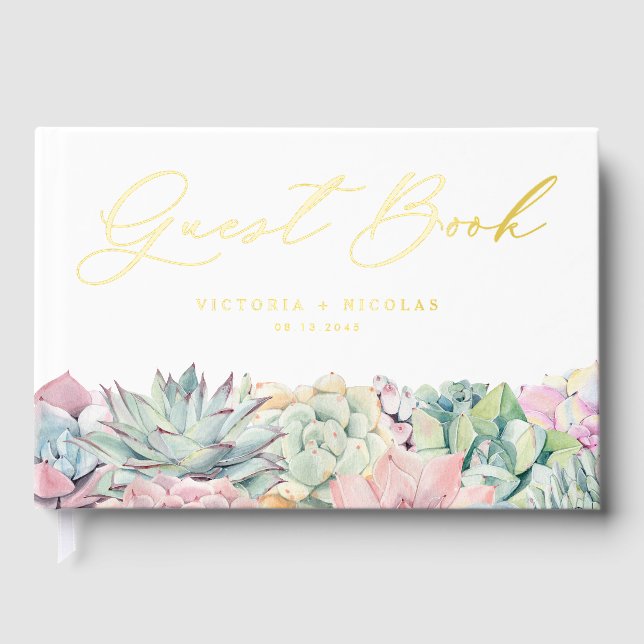 Hochzeit von Aquarellpasten Gästebuch (Vorderseite)