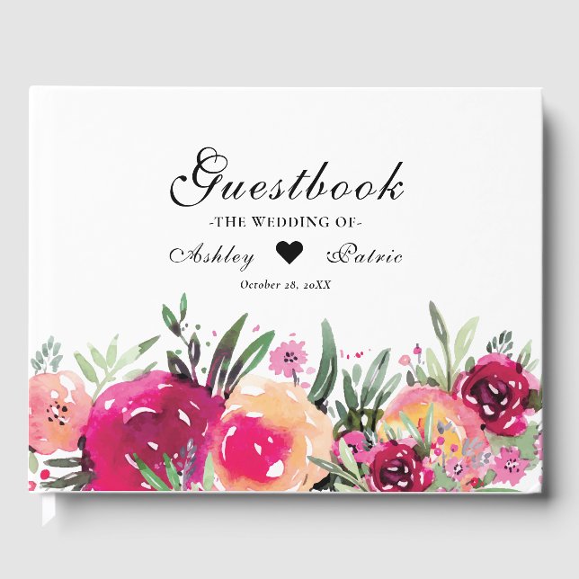 Hochzeit von Aquarellpinsel Gästebuch (Vorderseite)