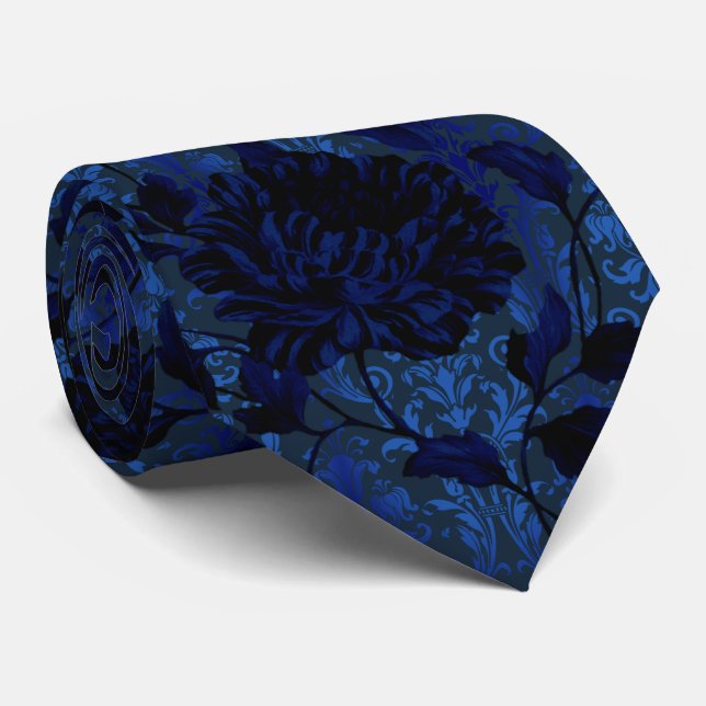 Hochzeit von Aristokrat, blaublauer Damast Krawatte (Gerollt)